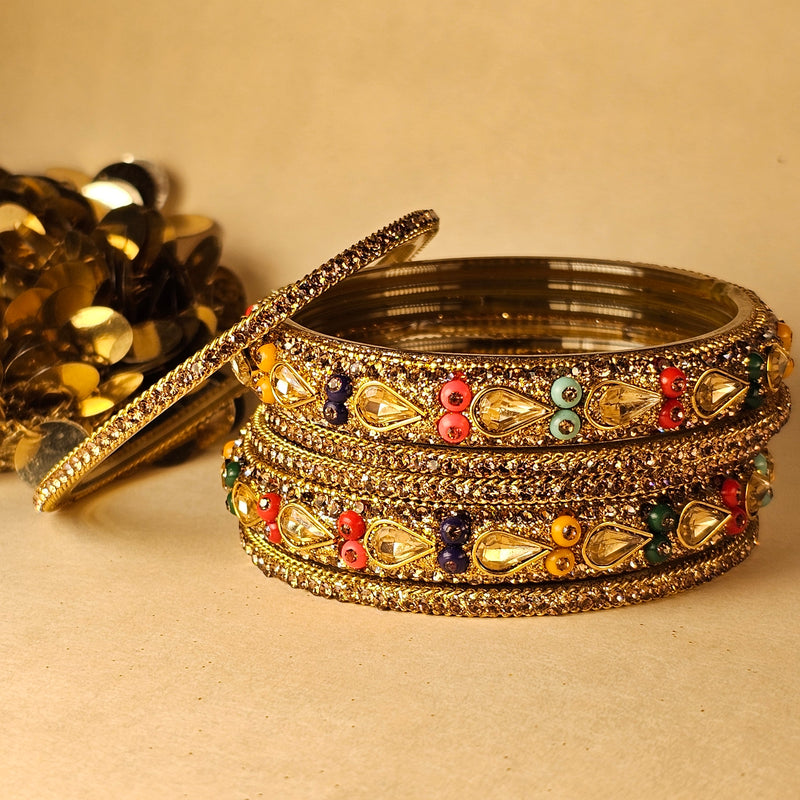 Multicolor Glass Bangle Set