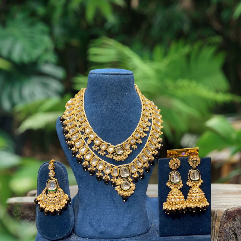 Double line Uncut Kundan Set