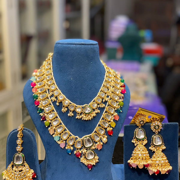 Double line Uncut Kundan Set