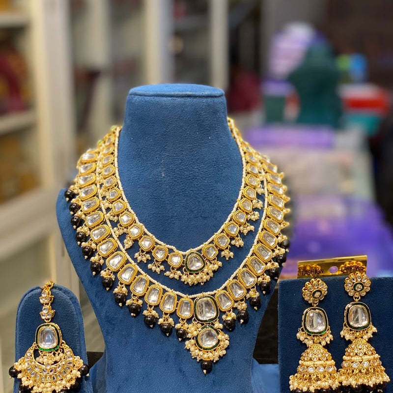 Double line Uncut Kundan Set