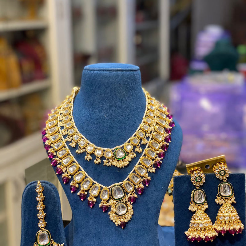 Double line Uncut Kundan Set