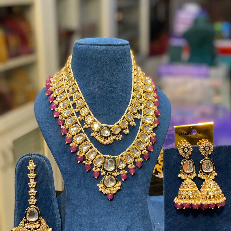 Double line Uncut Kundan Set