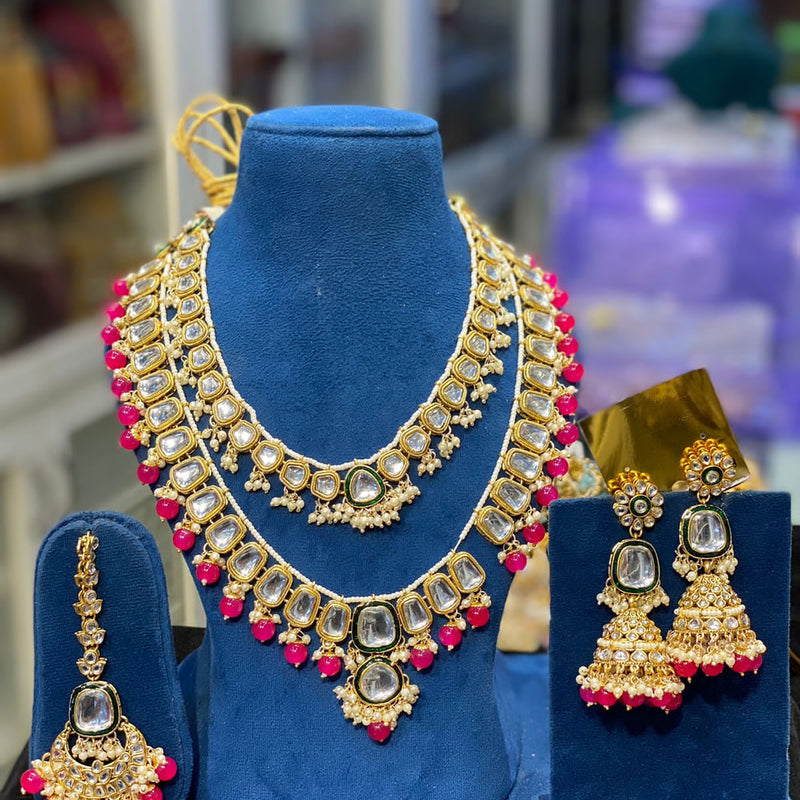 Double line Uncut Kundan Set