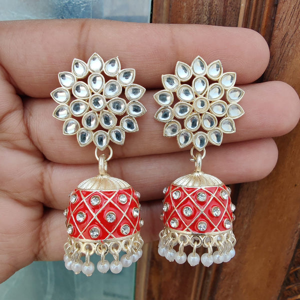 Flower Meenakari Earrings