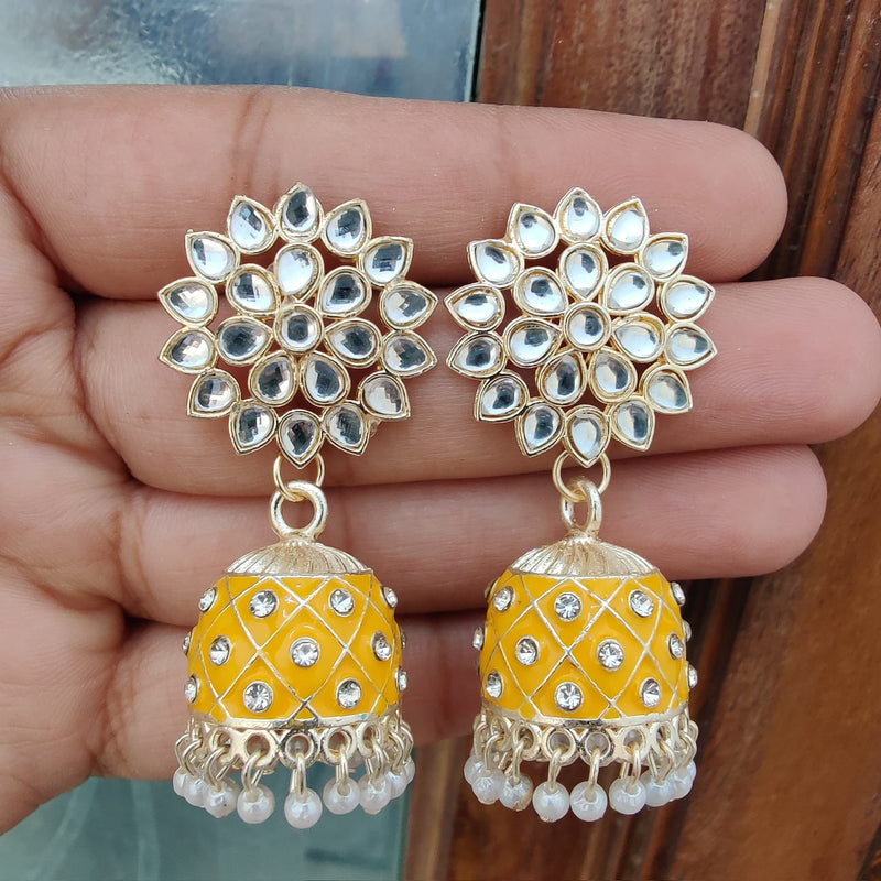 Flower Meenakari Earrings