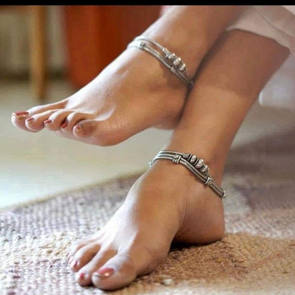 Oxidized Silver Anklets