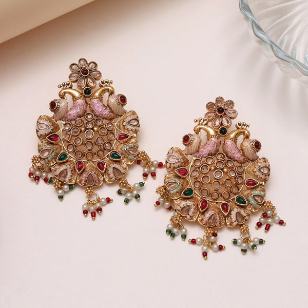 Kundan earrings, traditional Kundan jewelry, Kundan earrings for weddings, bridal Kundan earrings