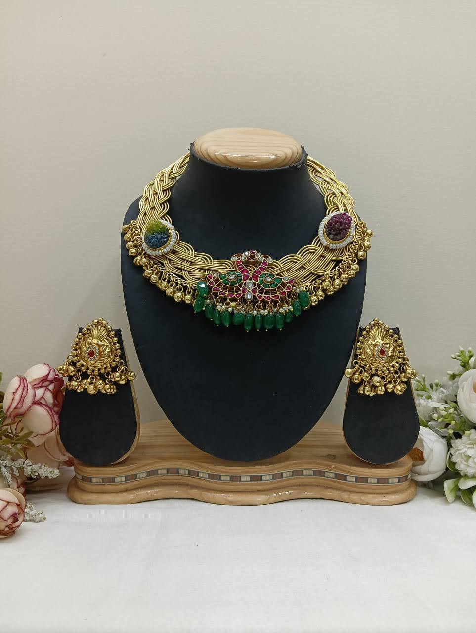 Emerald Kashmiri Hasli Set