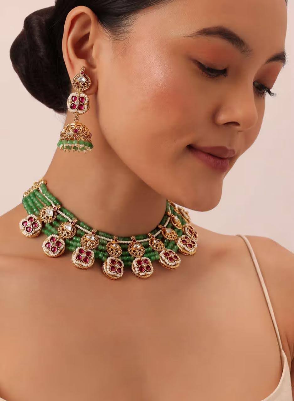 Polki Onyx Set