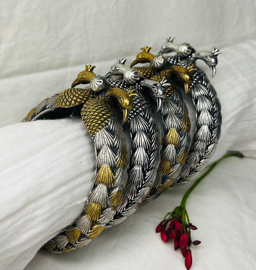 Peacock Oxidised Kada