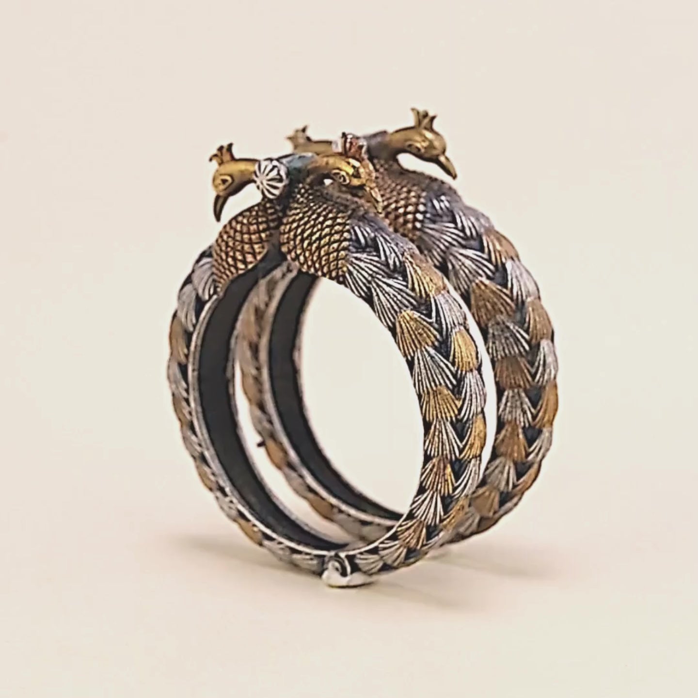 Peacock Oxidised Kada