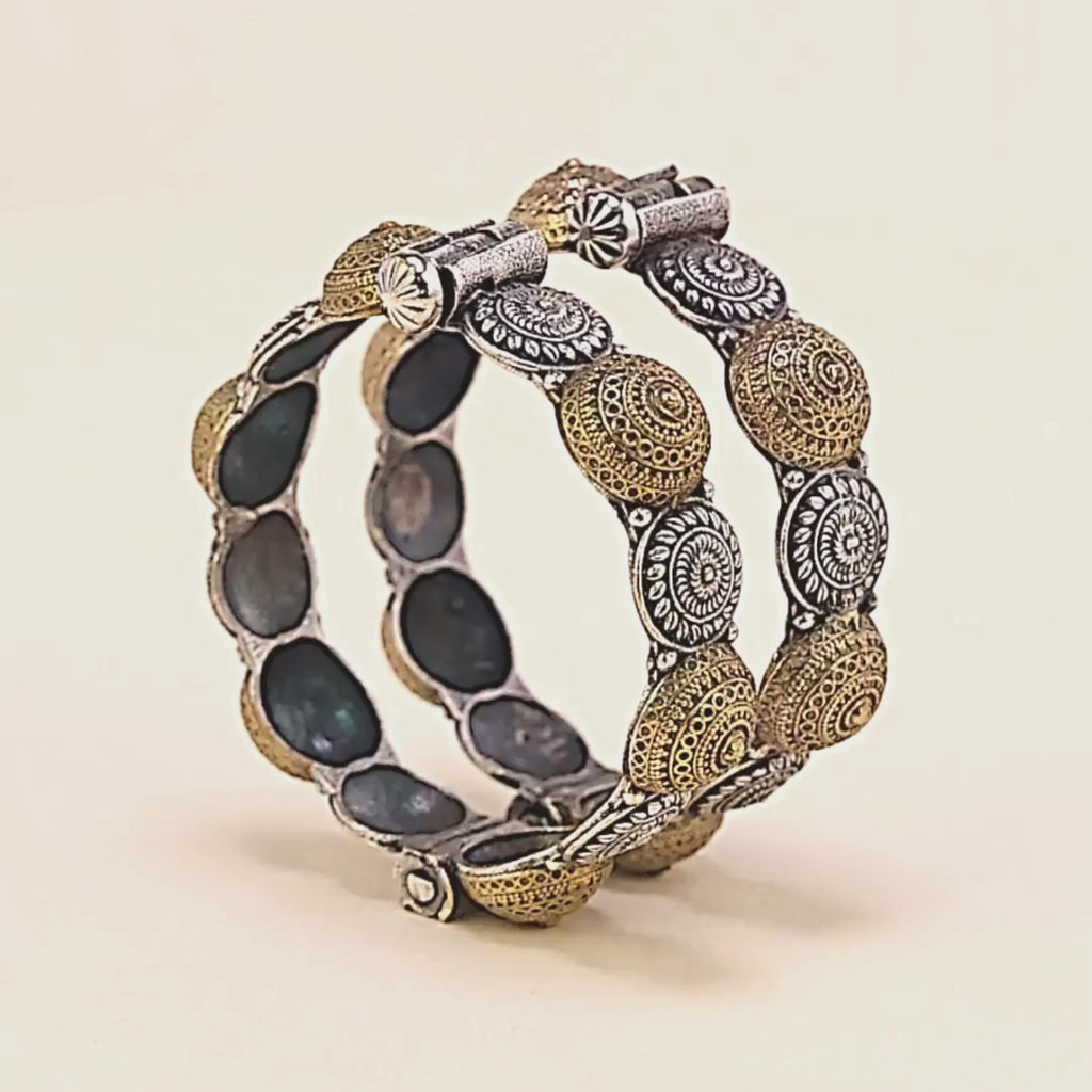 Mandala Mix Oxidised Kada