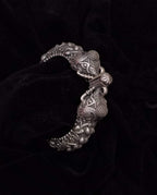 Silver Replica Oxidised Kada (Elephant Design)