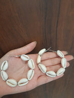 White Shell Hoop Earrings